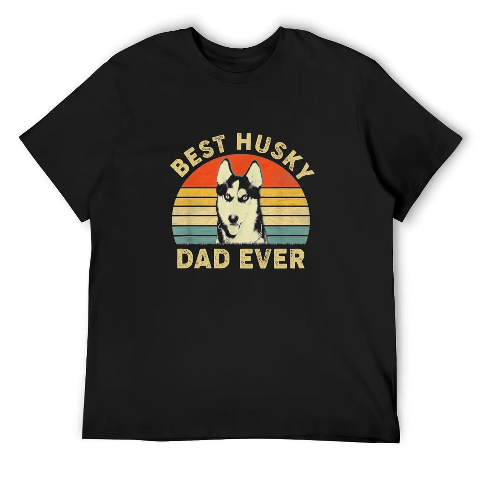 Mens Vintage Best Husky Dad Ever Funny Dog Dad Fathers Day T-Shirt plus sizes t shirt men