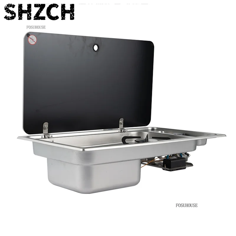 RV Gas Stove Sink Stainless Steel Gas Stove Integrated Kitchen Sink Portable Wash Basin with Water Faucet Kitchen Accessories
