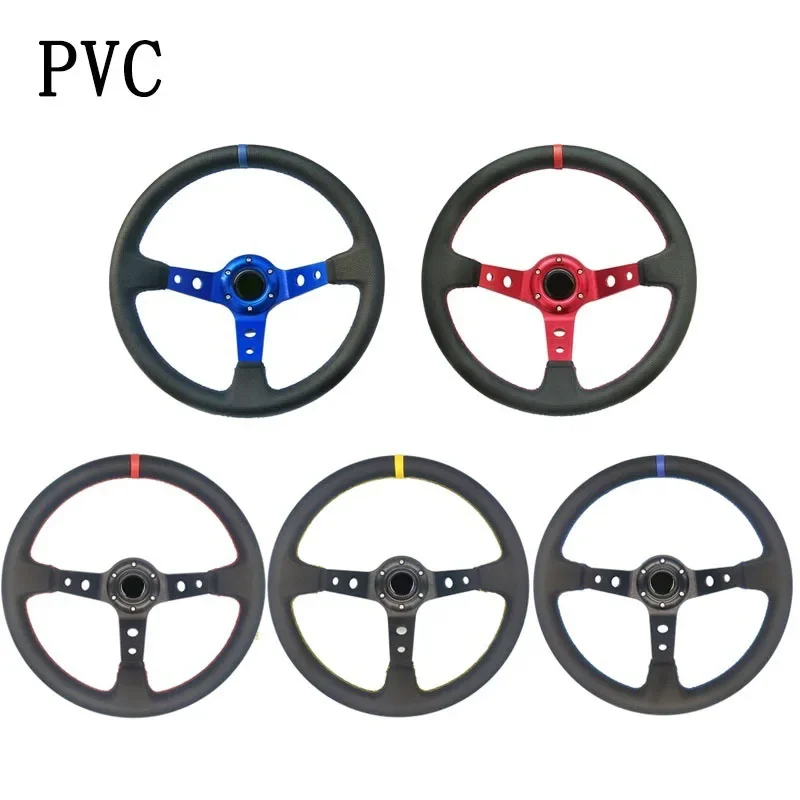 Universal 350MM Suede Steering Wheel  Leather Steering Wheel Drift racing type High quality Suede/PVC Style