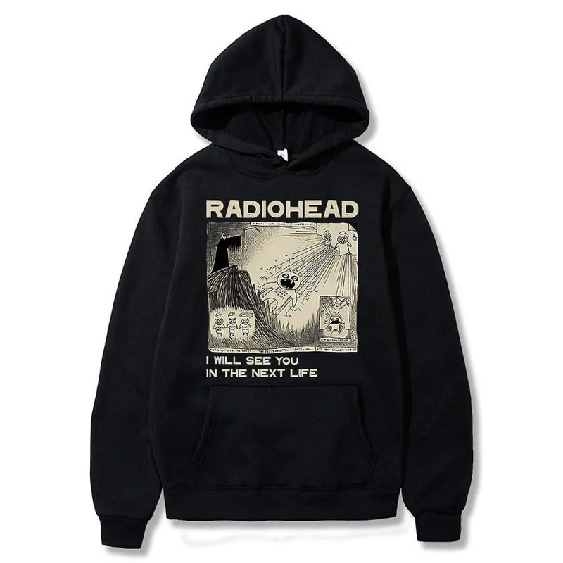 Sudadera con capucha para hombre sudadera retro radiohead moda de hombre sudadera con capucha oversized estampado patrones diver