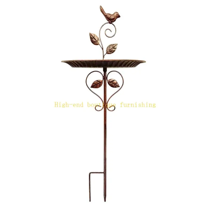

L9NB Weatherproof Metal Iron Planter Antique Bird Feeder Sculpture Outdoor Decoration
