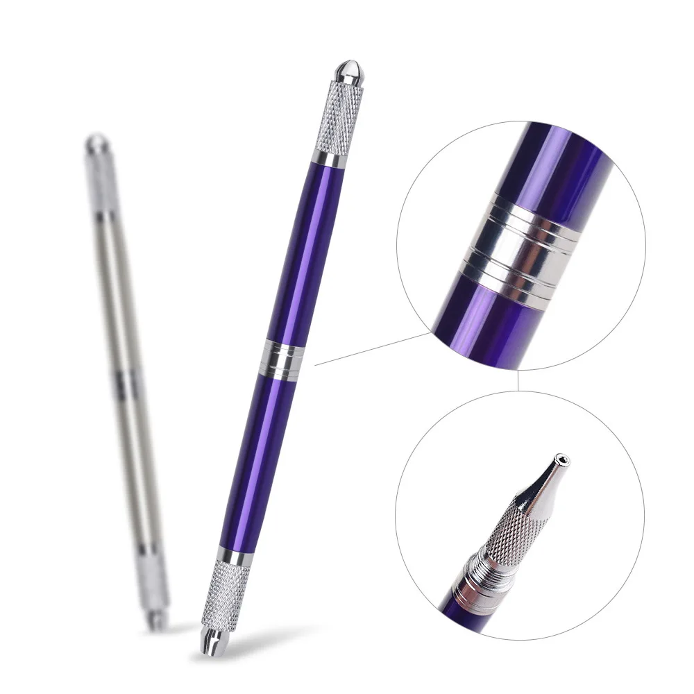 New Aluminum Double Head Microblading Eyebrow Manual Tattoo Pen For Permanent Makeup Embroidered Eyebrow Embroidery Pen