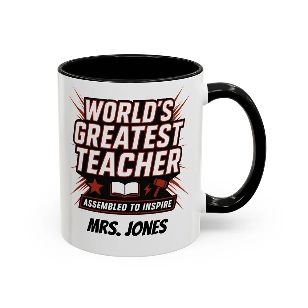 

Customizable Teacher Name World's Greatest Teacher 1Pcs 12oz Coffee Mug Gift Personalized Back-to-School Gifts for Educators
