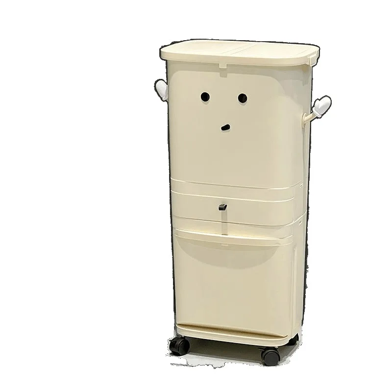 

Trash can, removable, large capacity, covered kitchen does not bend over, wet and dry separation, household, large shelf cart