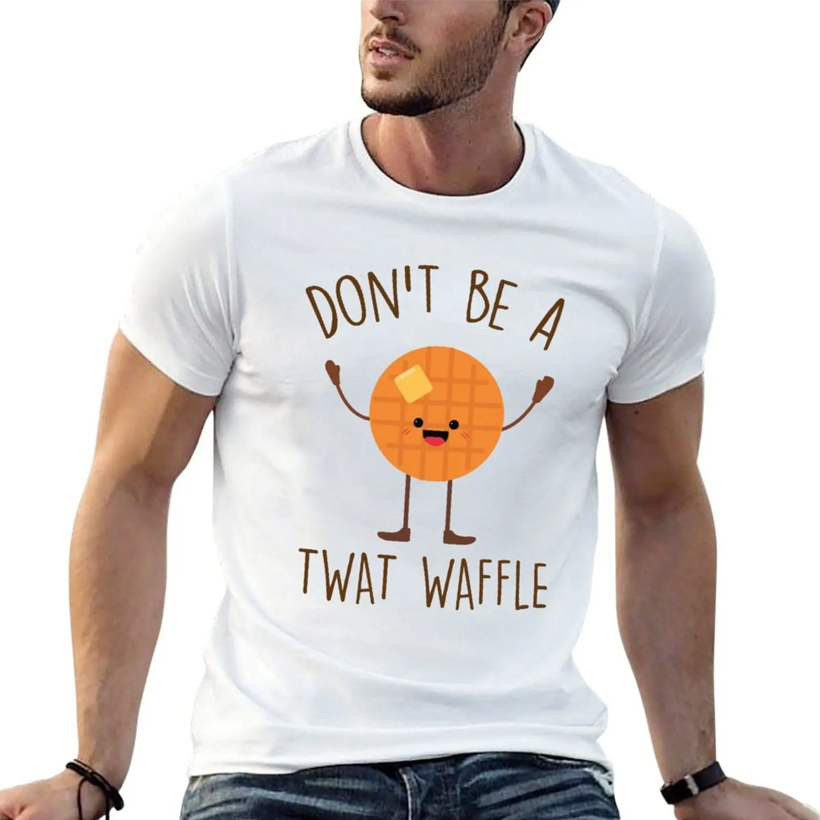 Don't Be A Twat Waffle, Funny Saying T-Shirt Simple Casual Short Sleeve Cotton T-Shirt