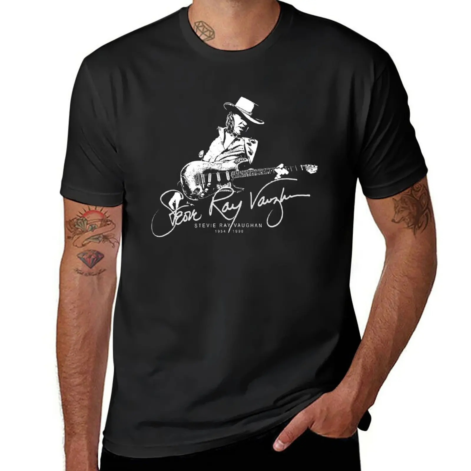 

New Retro Gifts Stevie Ray Vaughan T-Shirt hippie clothes anime clothes mens t shirts