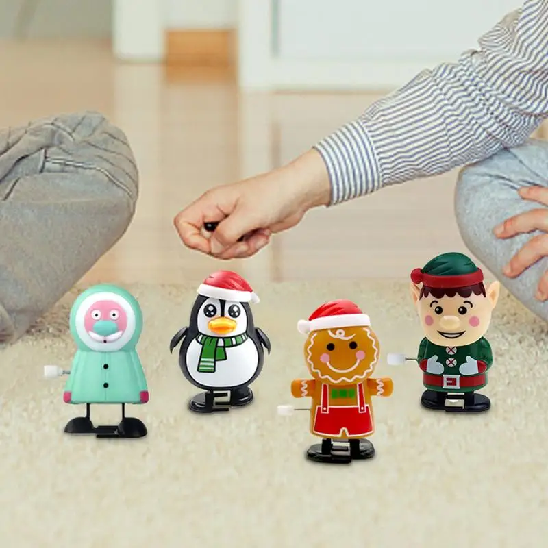 Natal acabar brinquedos 6x dos desenhos animados crianças brinquedos de natal bonito papai noel homem de gengibre pinguim colorido mesa peças centrais