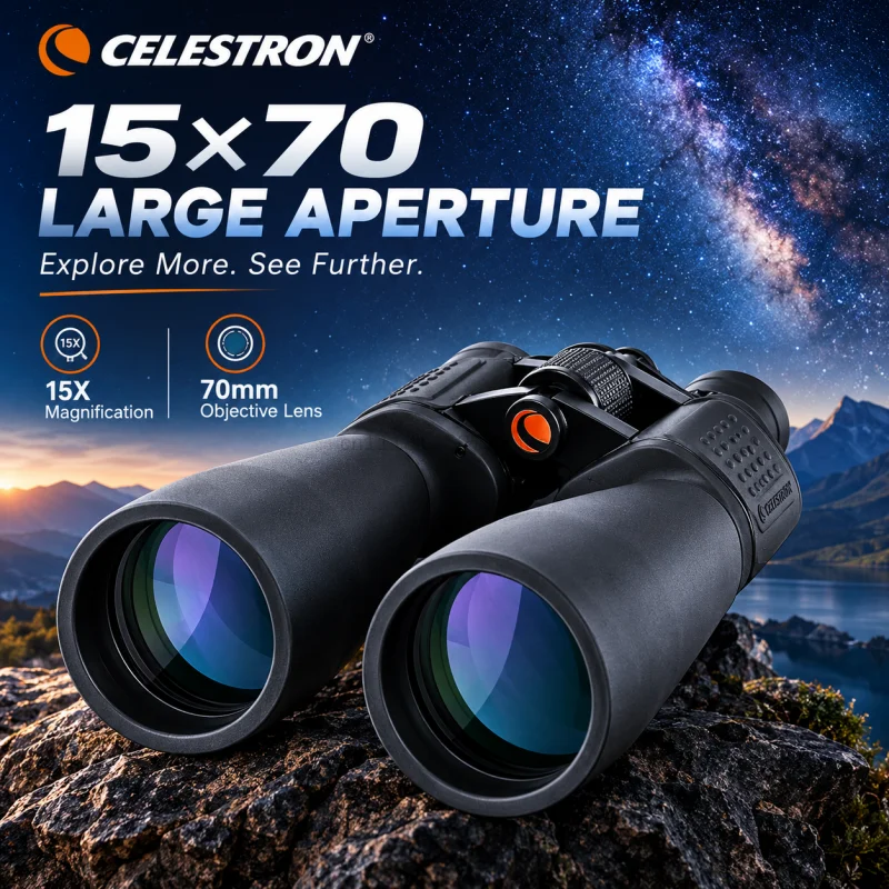 Celestron SkyMaster 15X70 With Tripod Adapter Large Aperture Binoculars High Power Night Vision Professional HD Star Observation