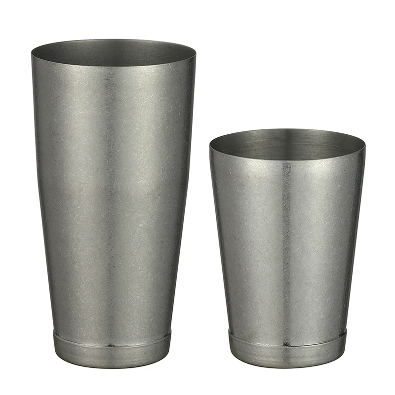 Stainless Steel Boston Shaker Bar Shaker with Different Surface Finish -2 Piece Cocktail Shaker, 15-Ounce and 25-Ounce