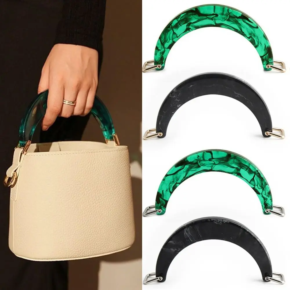 

U-shaped Tote Bag Handle Grip Resin Semi-circular Handbag Handle Punch-free Replacement Handicraft Bag Handle
