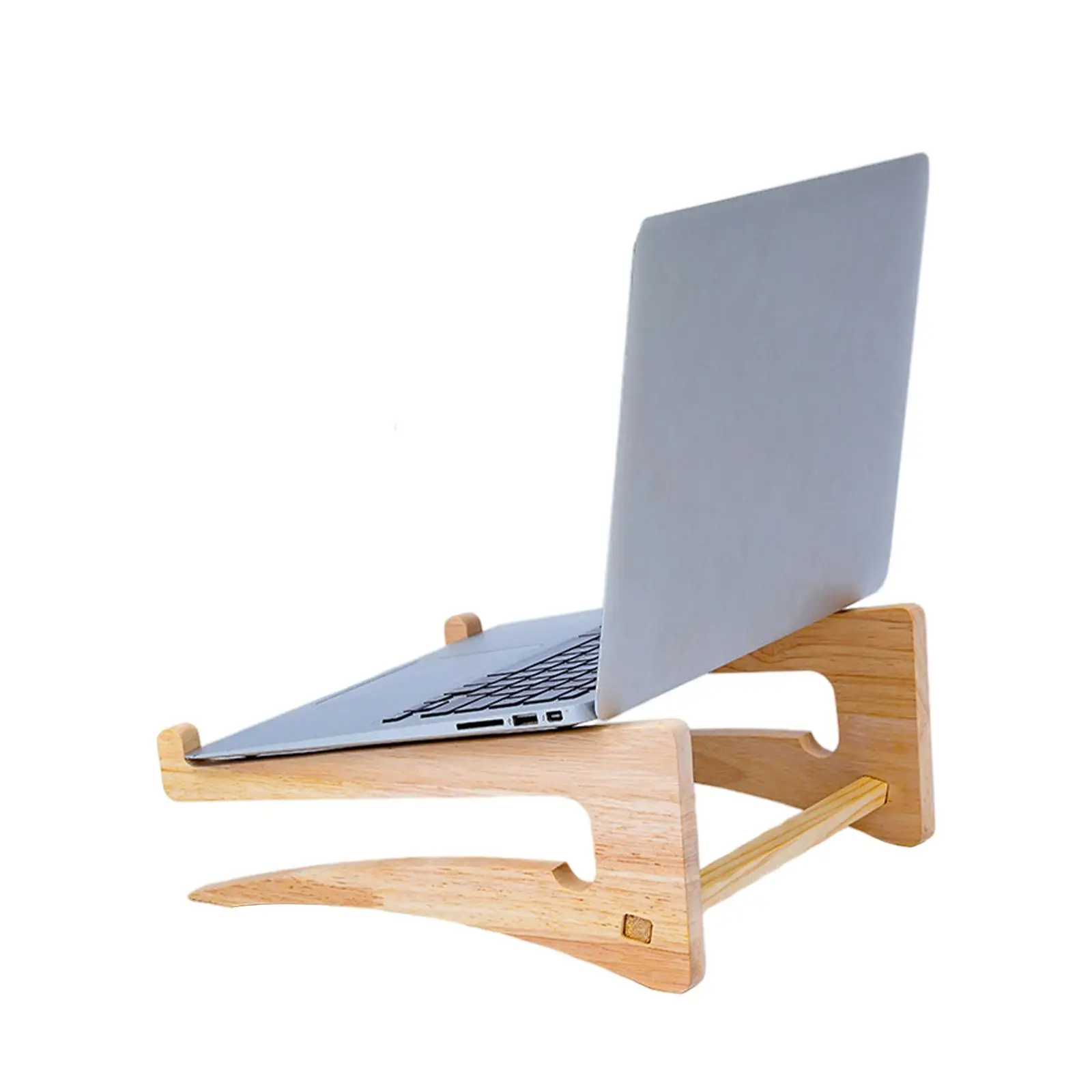 Wooden Laptop Riser Desk Stand Adjustable Ergonomic Notebook Elevator Cooling Ventilated Holder for Macbook Air Pro Universal
