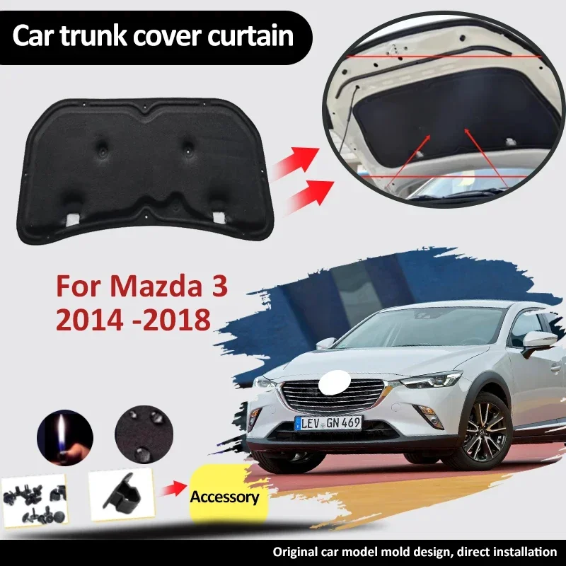 For Mazda 3 2014 2015 2016 2017 2018 Hood Pad Engine Sound Insulation Cotton Covers Thermal Heat Insulation Pad Mat Accessories