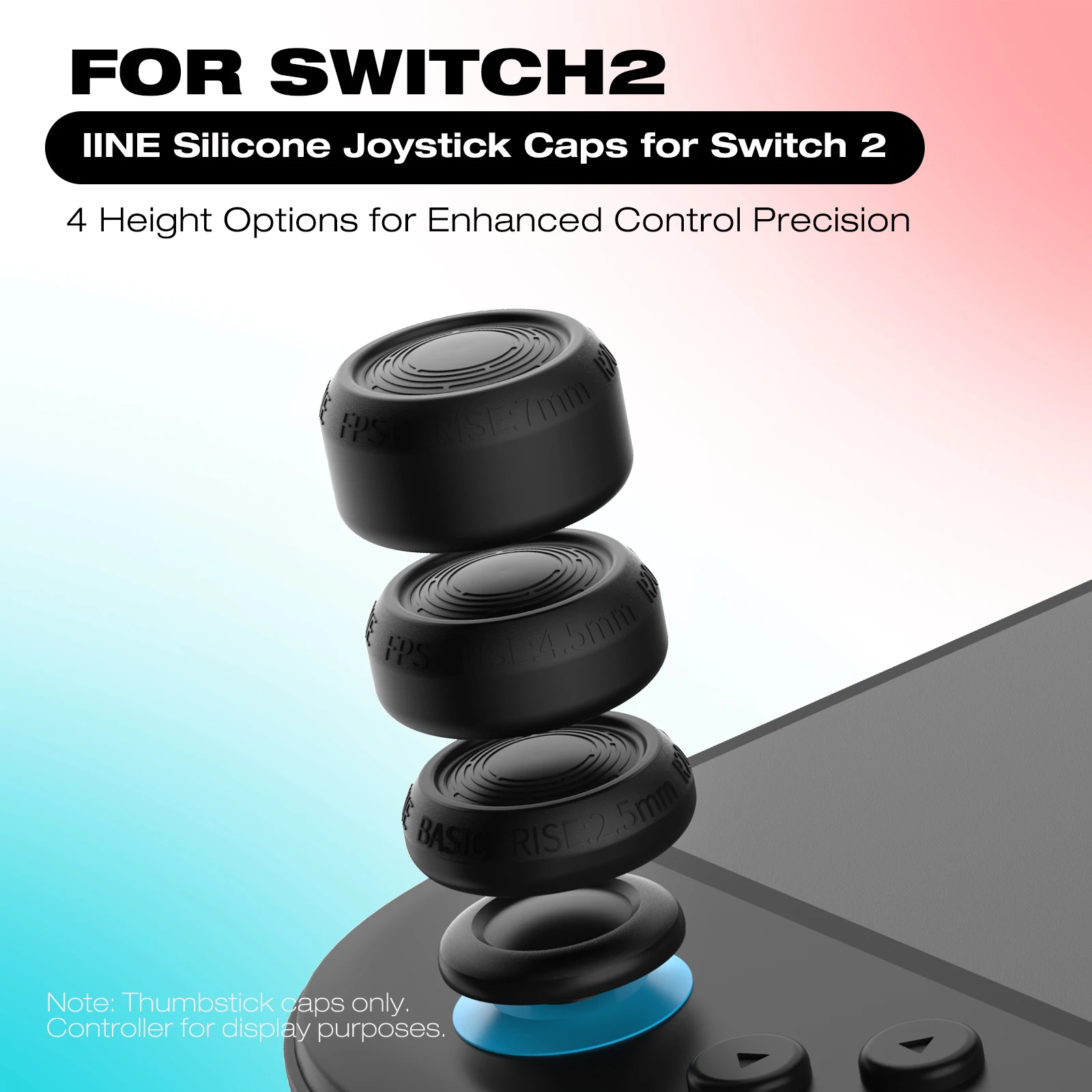

llNE Dual-height Silicone Joystick Caps for Switch 2/NS2/Switch2 / Precise Operati /4 Height Levels/Tight Fit / Comfortable Grip