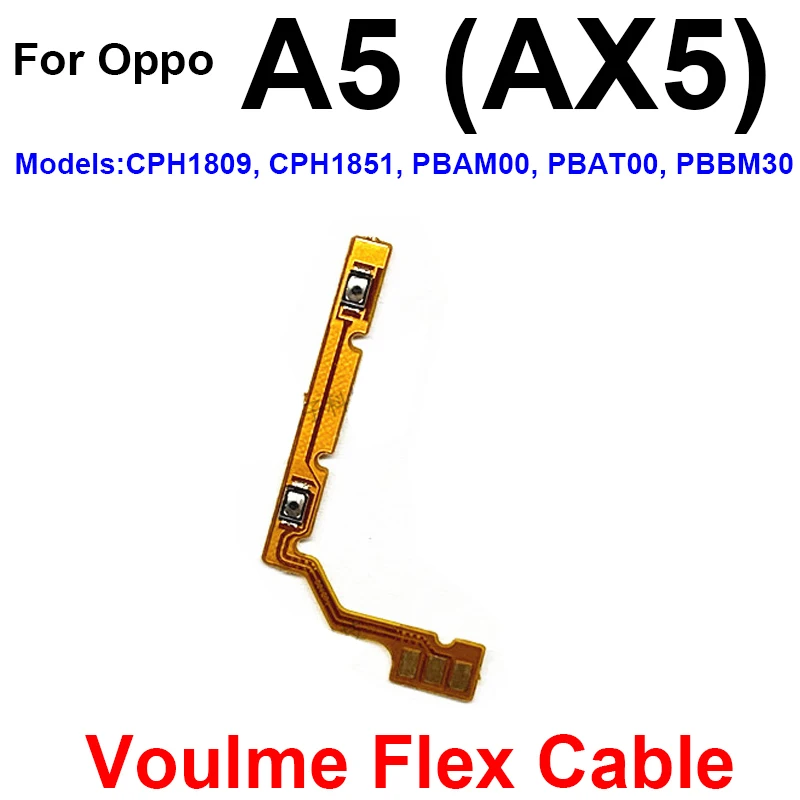 On OFF Power Volume Button Flex Cable For OPPO A8 A5 A5S A3S A3 A1 AX5 AX5S Power Volume Button Switch Control Key Flex Ribbon