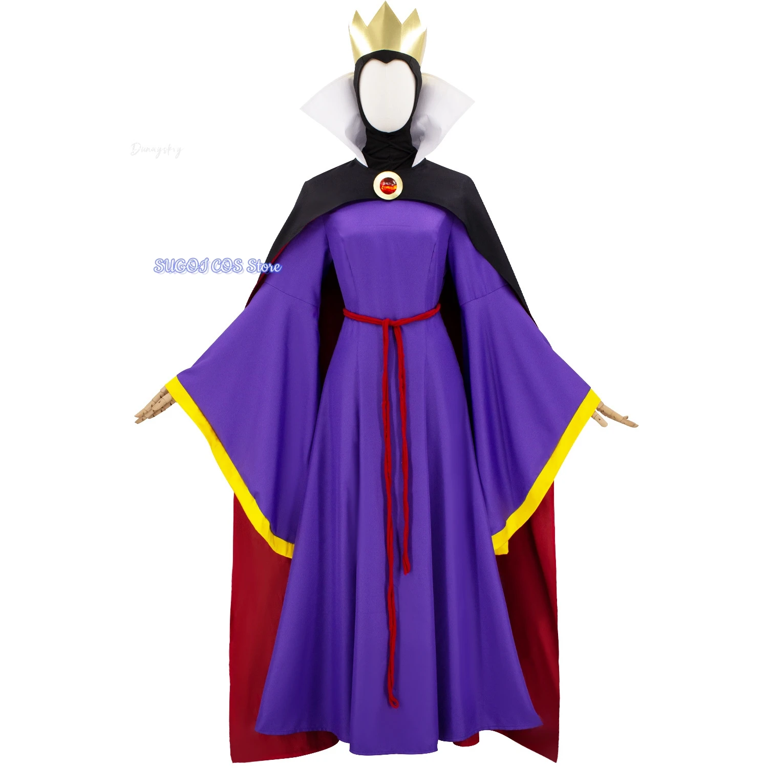 osplay Fairytale Anime Queen Costume Role-playing Stage Costume Villainous Woman Cosplay Costume Crown Cloak Belt accessory Suit