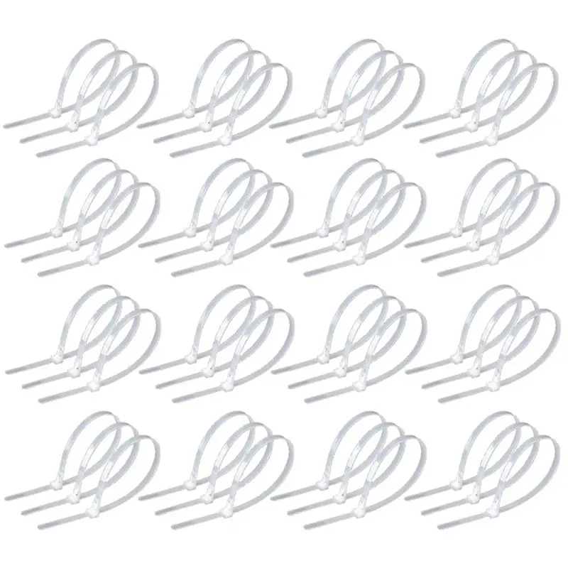 【CYBER MONDAY】100Pcs Reusable Zip Ties 7.9 Inch, Releasable Cable Ties White 50Lbs Tensile, Adjustable Tie Wraps for Cord Manage