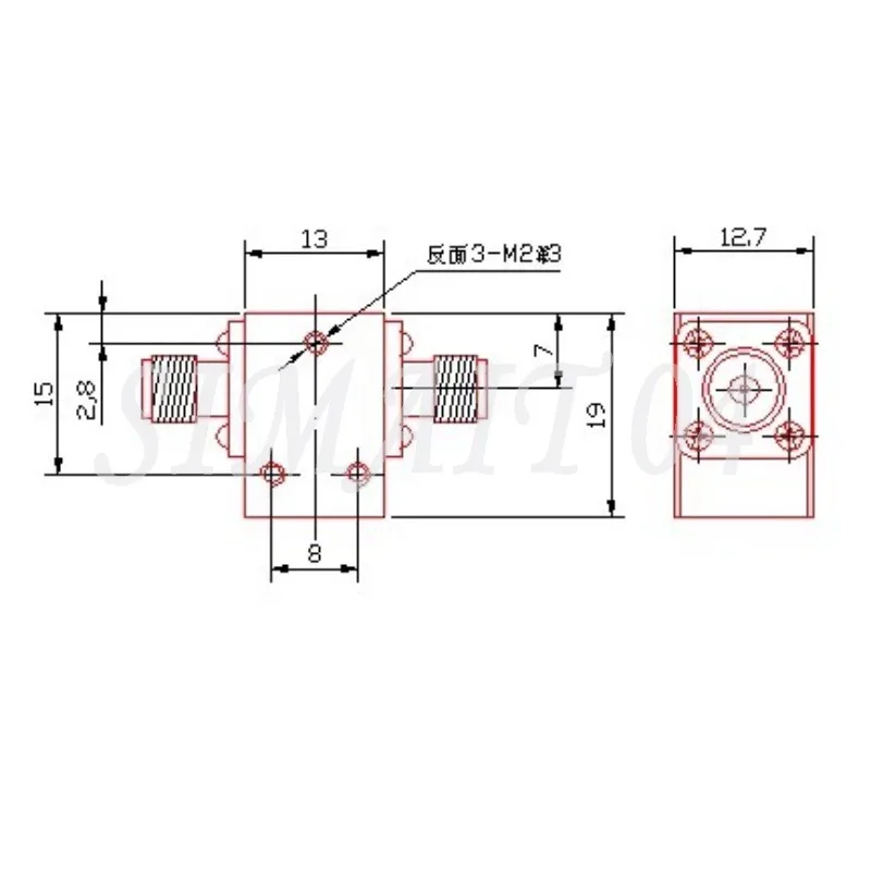 RF Microwave Coaxial Isolator, Operating Frequency 8-12GHz, X-band, Maximum Input Power 1W