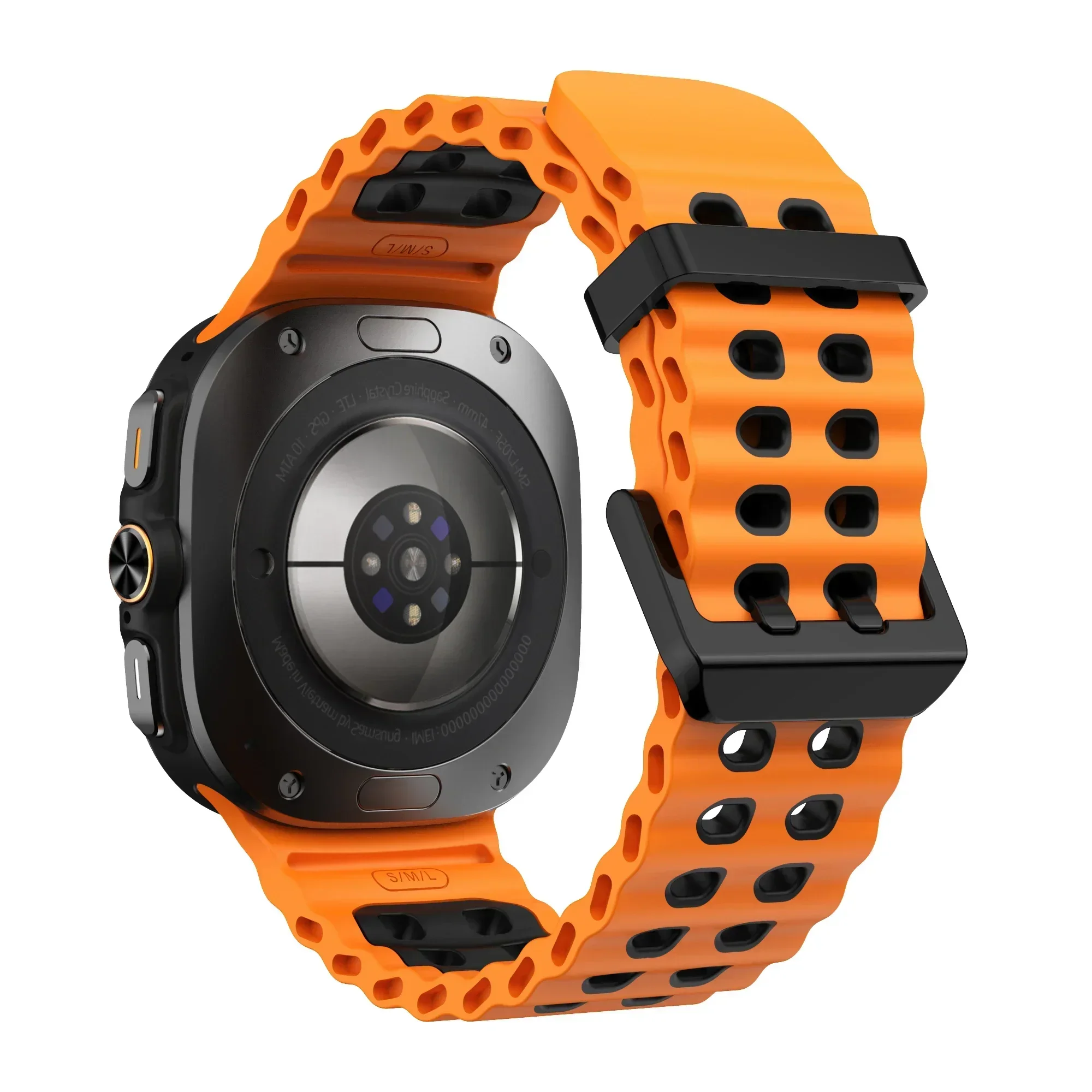 1:1 Original Marine Band für Samsung Galaxy Watch 7 Ultra 47 mm Zubehör Zweifarbiges Sport-Silikonarmband Galaxy Watch 7 Armband