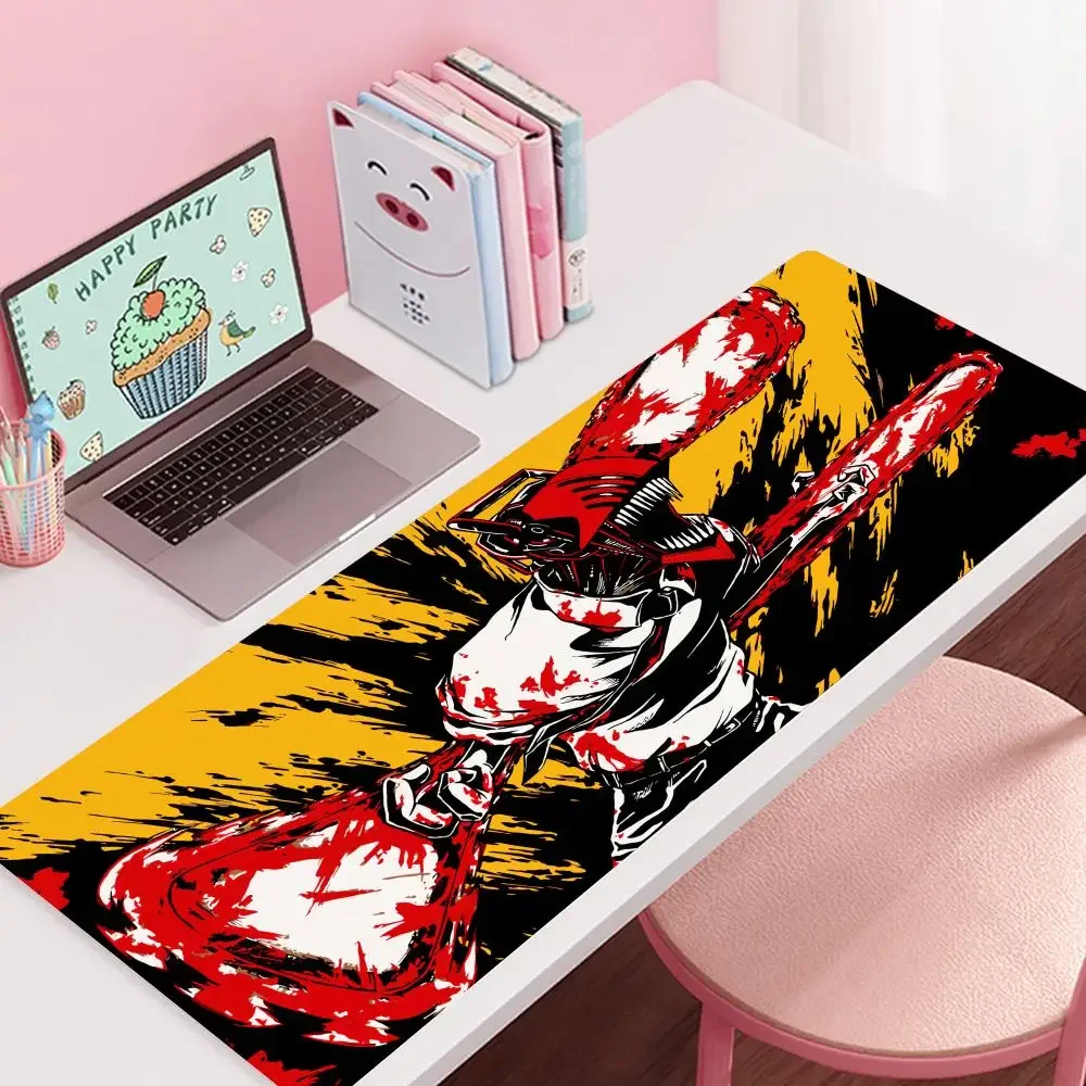 Anime Chainsaw Man Denji Mousepad Large Gaming Mouse Pad LockEdge Thickened Computer Keyboard Table Desk Mat