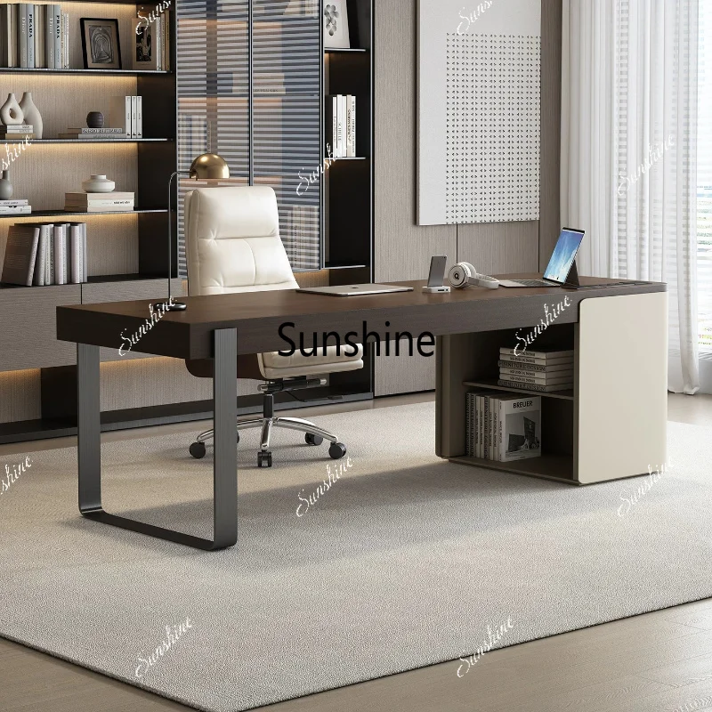 

Italian-style minimalist solid wood desk, modern minimalist home living room, light luxury and high-end