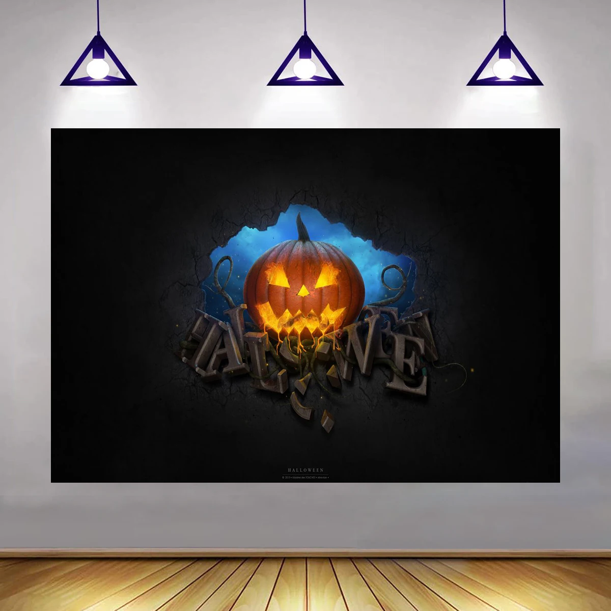 

Happy Halloween Backdrop Dressed Up Party Photography Pumpkin Lamp Background Creepy Dark Ghost Haunted House Wall Decorations