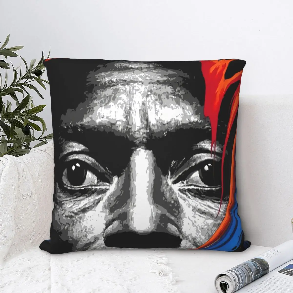 

Miles Concert Retro Square Pillowcase Polyester Pillow Cover Velvet Cushion Zip Decorative Comfort Throw Pillow For Home Sofa