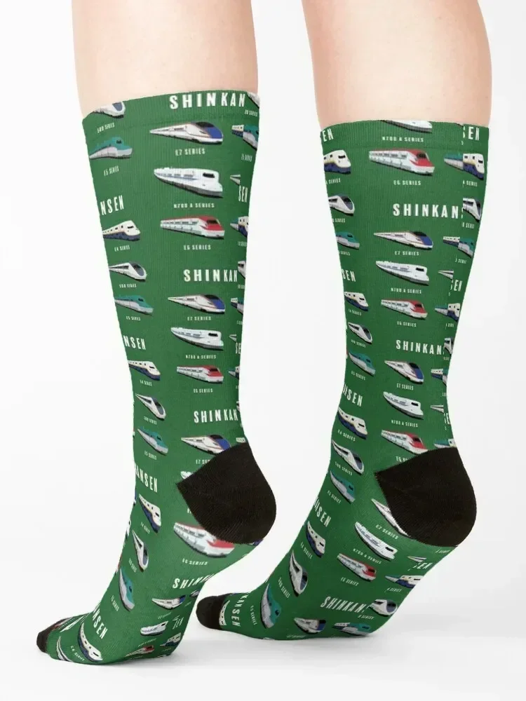 Japanese Shinkansen Bullet Trains Artwork Socks Climbing New year's Toe sports Non-slip Socks Male Women's