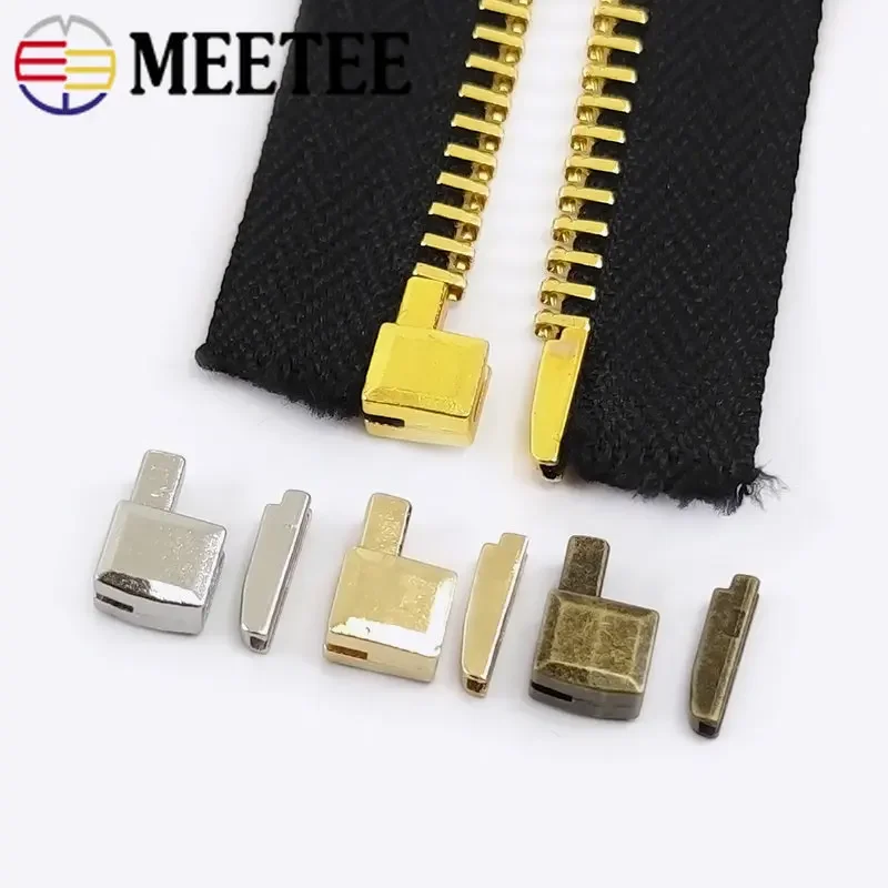 100 pz 3 #5 #8 #10 # Nylon resina metallo cerniera Stopper Open-end Zips Slider Socket Repair Insert Box Pin fermo di ricambio