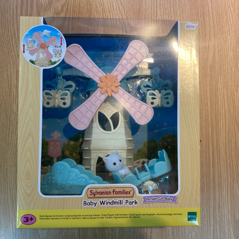 سيلفانيان فاميليز طفل طاحونة بارك ملاهي سطح يتدفقون لينة بولي كلوريد الفينيل ABS المواد البلاستيكية لطيف دمية محاكاة لعبة طفل