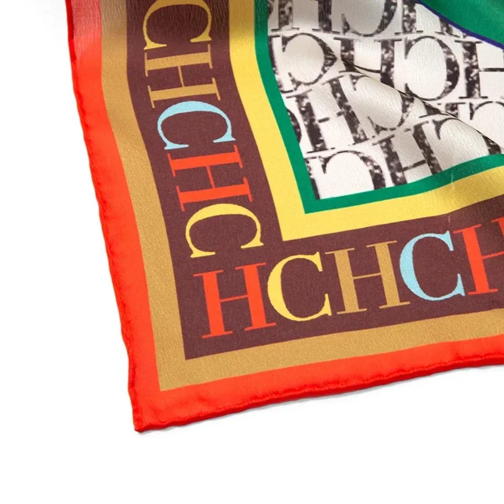 CH Square Scarf Ladies Long Silk High-Grade Scarf Versatile Daily Universal Square Scarf High-grade Multi-functional