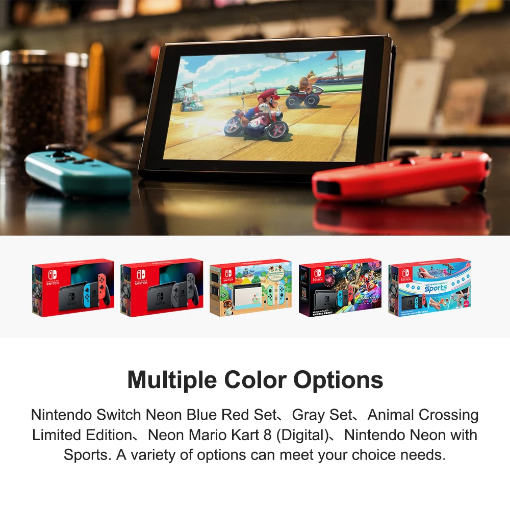 Nintendo switch video game console versão neon mario kart 8 digital neon esportes animal cruzamento edição limitada disponível 6.2 Polegada tela lcd 4.5 a 9 horas de vida útil da bateria Três modos em um