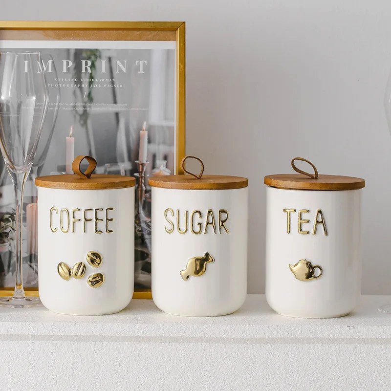 

Керамическая коробка для чая в современном простом стиле, 800 мл, керамический контейнер для чая, домашняя банка для хранения кофе, герметичная банка для конфет с подсказками для писем