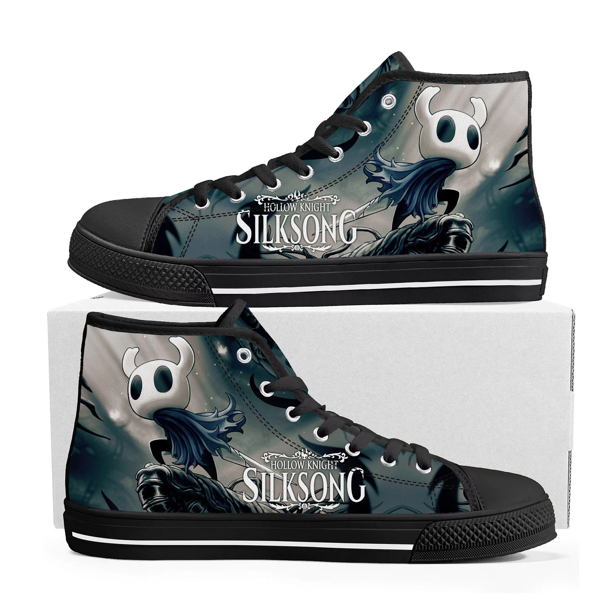 Cartoon Game Ghost Hollow Knight High Top Sneakers Mens Womens Teenager High Quality Canvas Sneaker Custom Built Couple Shoes