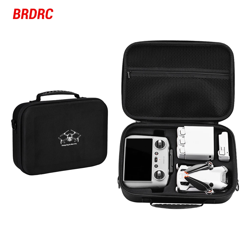 BRDRC Carrying Case for DJI Mini 4 Pro Drone RC 2 Remote Controller Storage Bag Handbag Shoulder Box Protective Shell Large Box