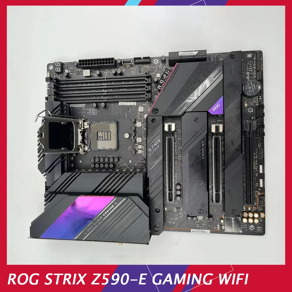 เมนบอร์ด ATX Z590 DDR4 PCI-E 4.0 4 × M.2 USB3.2 11th/10th Generation ROG STRIX Z590-E GAMING WIFI