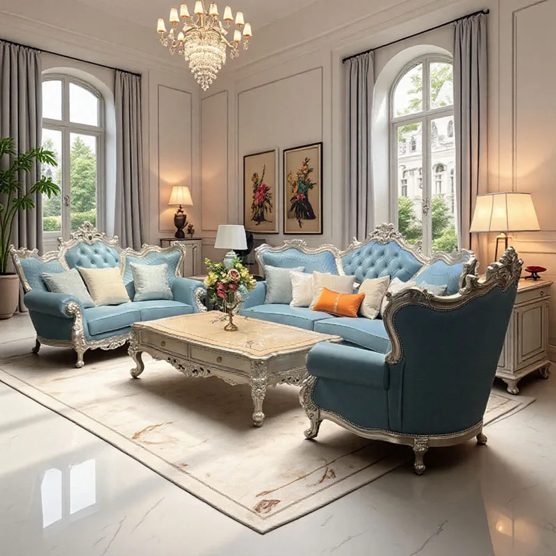 

Multifunction Garden Living Room Sofa Genuine Leather Solid Wood Living Room Sofa Minimalist Design Divano House Accessories