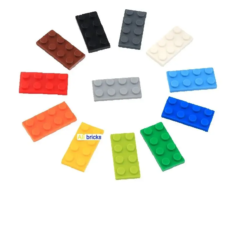 80pcs DIY Building Blocks Thin Figure Bricks 2x4 Dots Educational Creative Size Compatible With 3020 Plastic Toys for Children