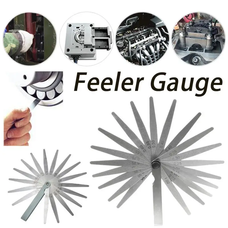 Metric Feeler Gauge 17/20 Blades Set Tappet Gap Measure Tool Range 0.02/0.05mm Valve Motorcycle Measurement