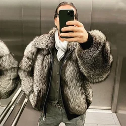 Short Fur Coat Men Real Fox Fur Jacket Winter Fur Coats Warm Thick Jackets 2024 Fashion High Quality