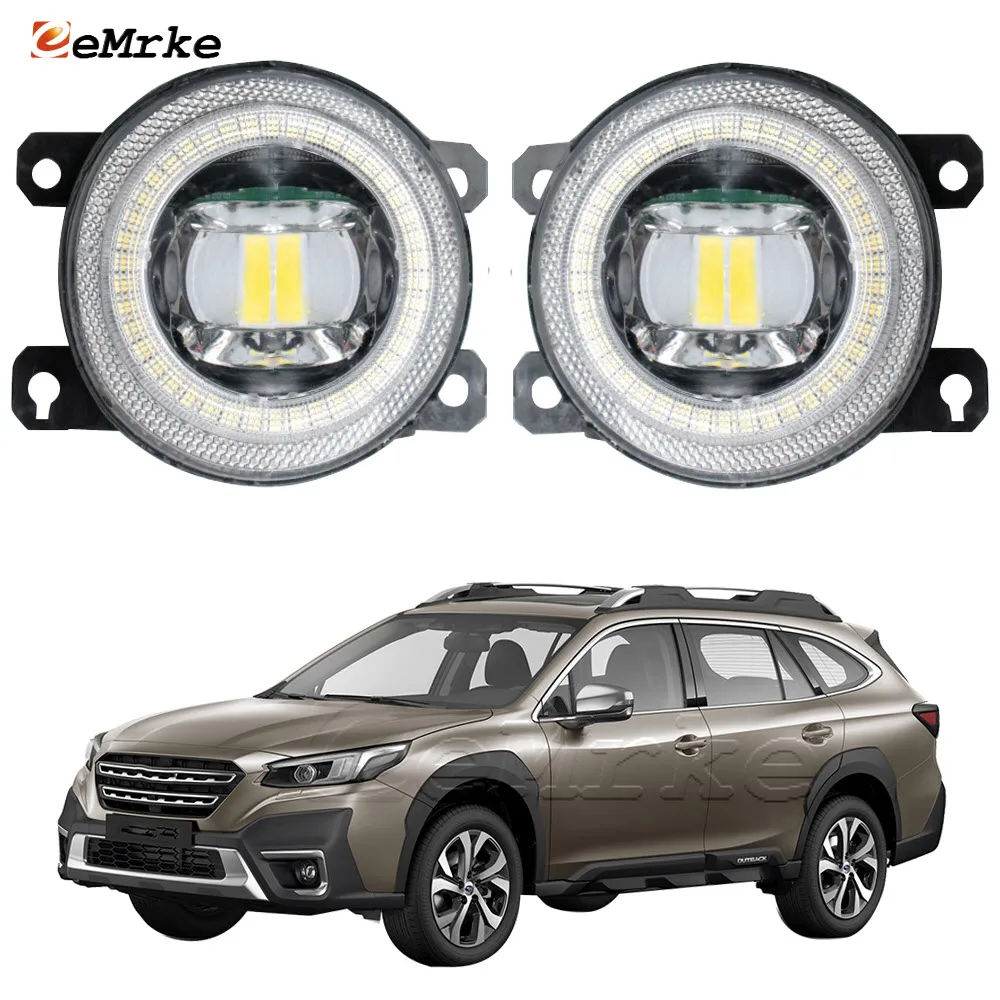 

Led Lights Lens Car Fog Light Assembly 15W for Subaru Outback BT 2019 2020 2021 2022 2023 Daytime Running Lamp Angel Eye DRL