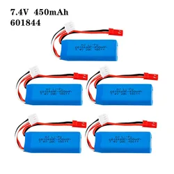 1/2/3/4/5pcs/Lot 7.4V 450mAh 20C Lipo Battery For WLtoys K969 K989 K999 P929 P939 RC Car 7.4V 450mAh 601844 Battery
