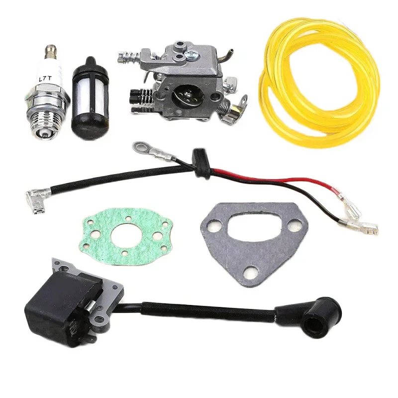 Imagem -04 - Carburador Silenciador Junta Bobina de Ignição Filtro de Mangueira de Combustível Vela de Faísca Motosserra Husqvarna 136 137 141 142 36 41