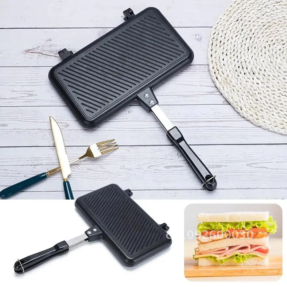 

Double-Sided Plate Pan Non-Stick Sandwich Maker Waffle Pancake Tools Pan Bread Cooking Frying Kitchen Griddle Barbecue Snack