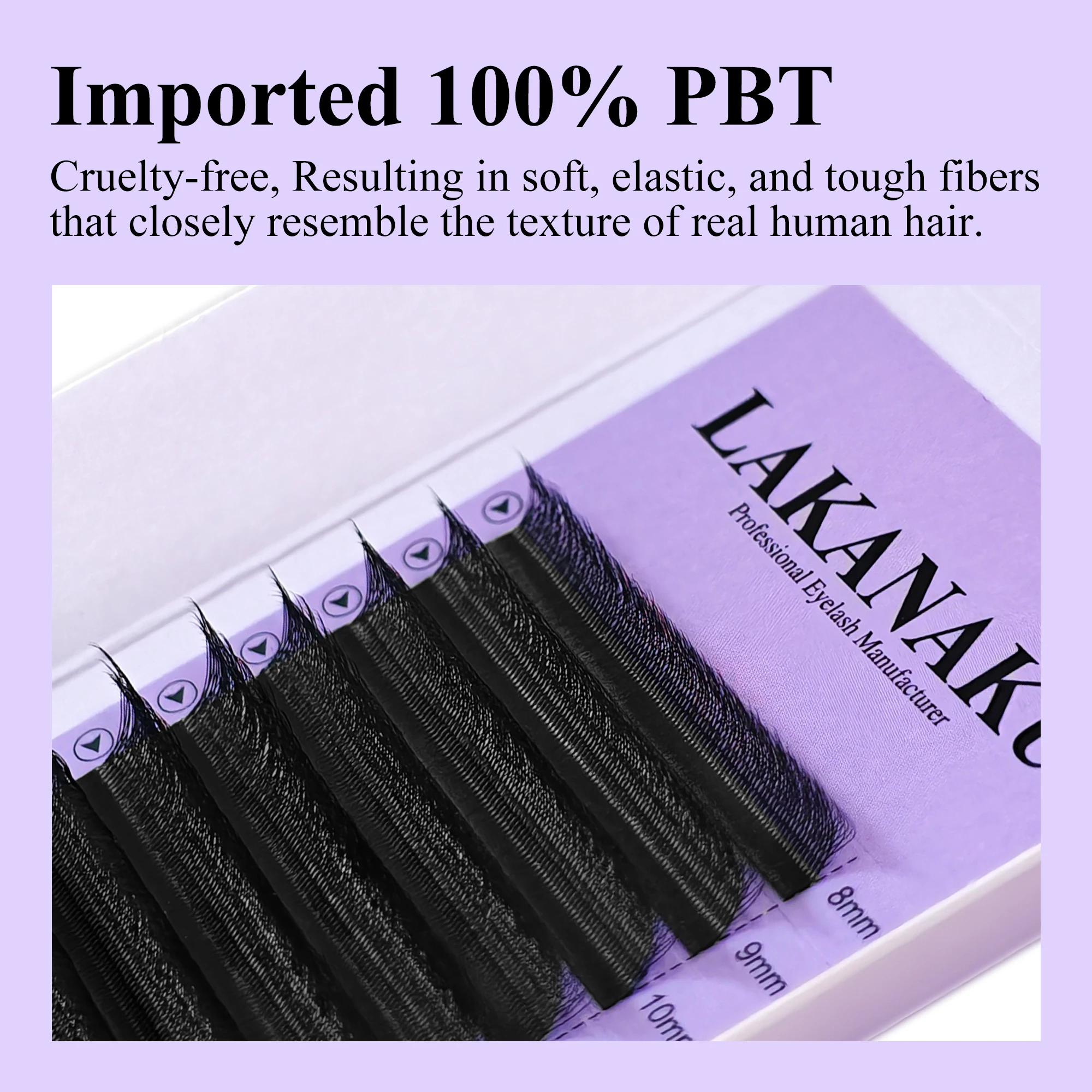 LAKANAKU Frete grátis para o Brasil 5DW Box Wholesale 10trays 8-15MM False Eyelashes Matte Black Eyelashes Extension Supplies