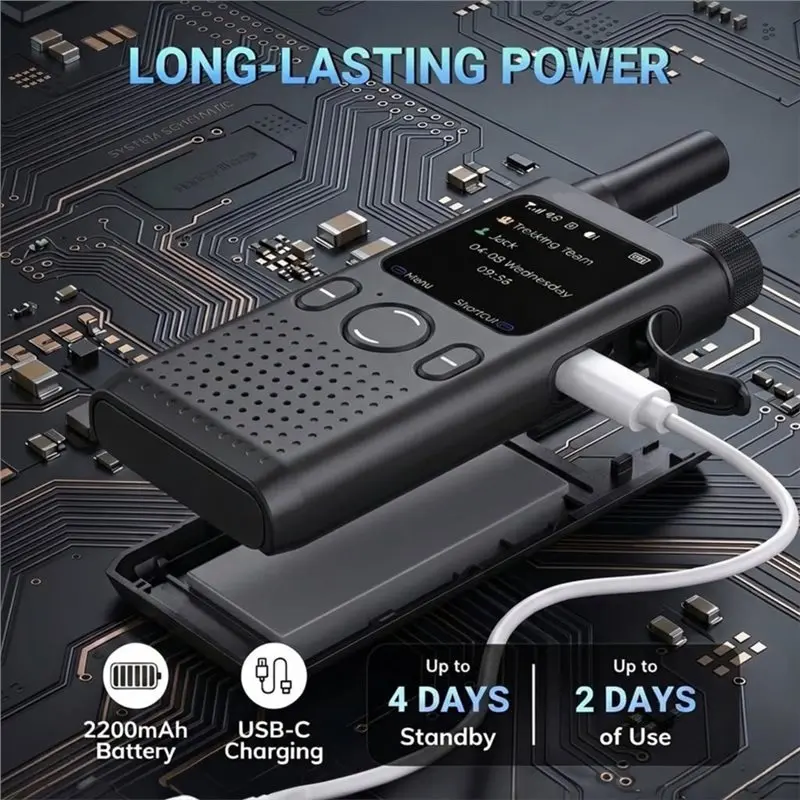 A13E-AT1 Upgraded 5G POC Radio For Hiking Camping 2200Mah Two-Way Walkie Talkie Unimited Distance Nationwide Intercom White