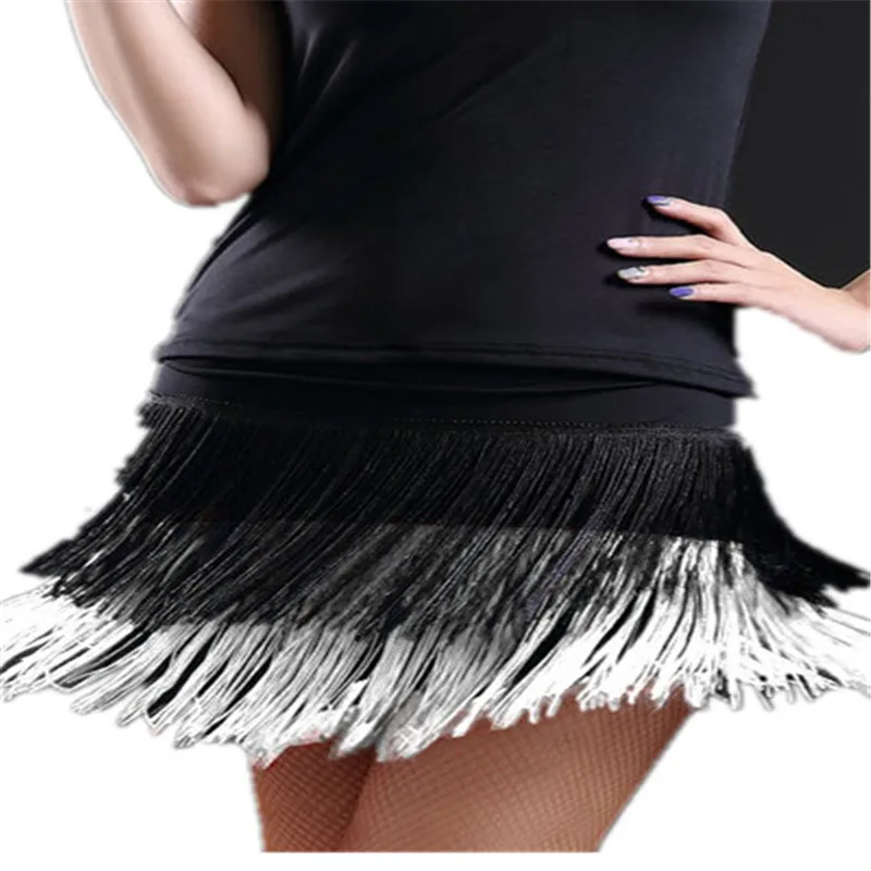 hot sale Woman New Fashion sexy Adult Lady dance dance skirt women's double tassel Latin dance skirt fringed skirts 8 colors