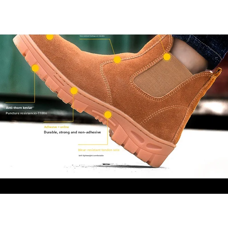 รองเท้าป้องกันแรงกระแทก ระบายอากาศได้ดี รองเท้าป้องกันแรงกระแทก รองเท้าบู๊ทเชื่อม รองเท้าน้ำหนักเบาและปลอดภัยสำหรับฤดูร้อน