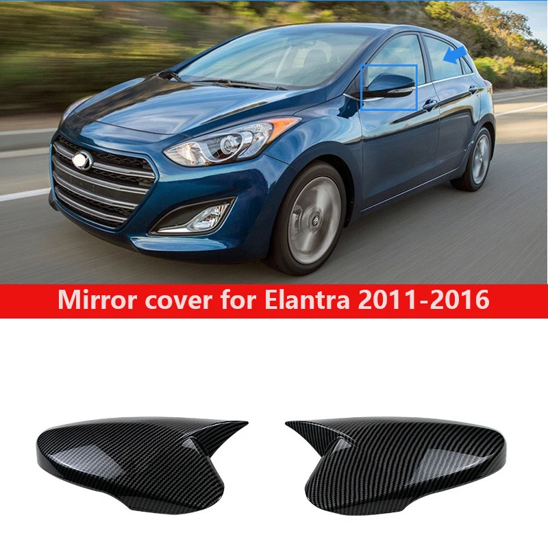 

2 pcs carbon look Rearview Mirror Cover Trim For Hyundai Elantra Veloster 2011-2016 Original cover with turn light model