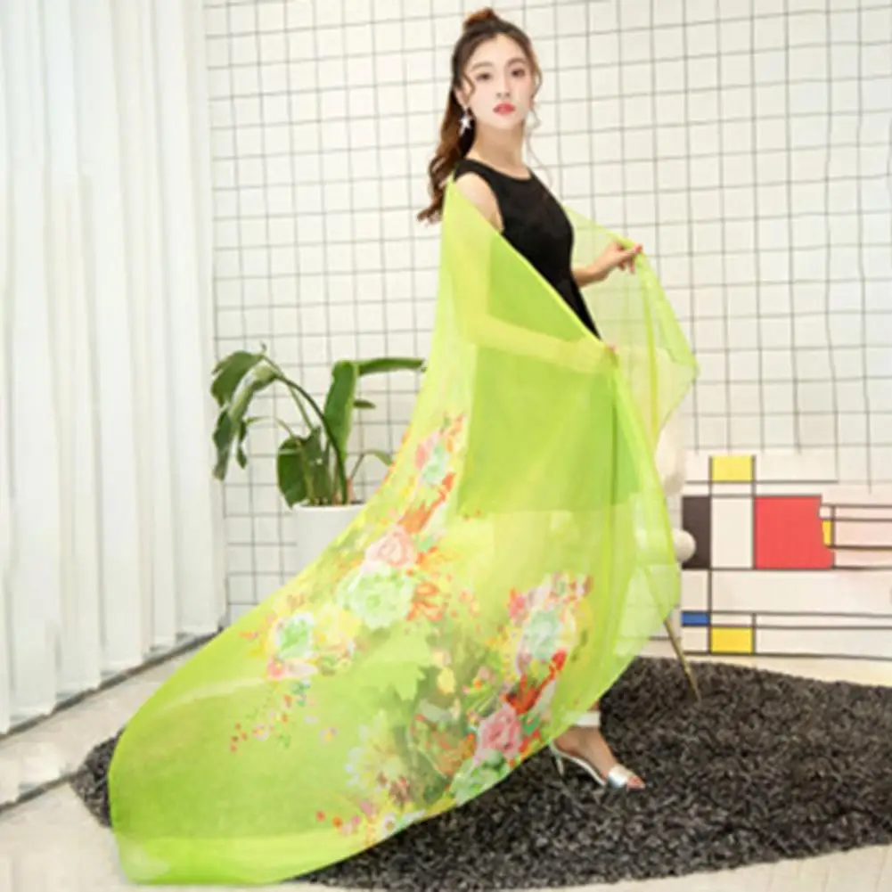 Chiffon Gauze Scarf Vibrant Color Sun Shawl Oversized Beach Towel Swimwear Tops Dresses Extra Large Cover Up 시폰 스카프