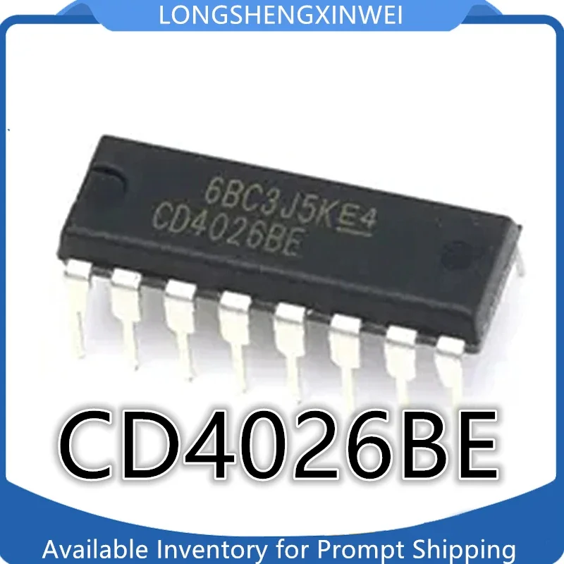1PCS Direct-plug CD4026BE CD4026 DIP-16 Logic Chip Decimal Count/frequency Divider Chip